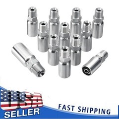12 Pack 3/8″ I.D. Hose x 3/8″ NPTF Male Hydraulic Hose End Crimp Fittings A+++