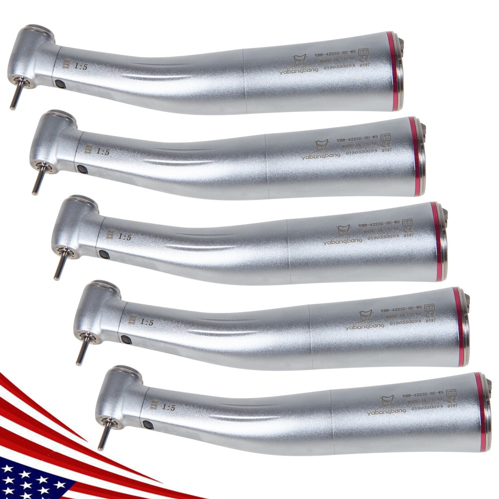 5X 1:5 Dental Electric Fiber Optic LED Contra Angle Handpiece Fit Sirona NSK NEW