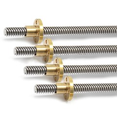 T10-T36 Trapezoidal Right-Hand Threaded Rod Lead Screw A2 Stainless Steel L:0.5M