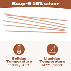 20 Sticks Brazing Rods BCuP5 15% Silver Solder Copper Phosphor Welding Rods 0…