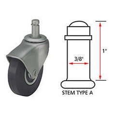 Algood Hooded Type Series Chair Caster with Soft Rubber Wheel Stem Type A