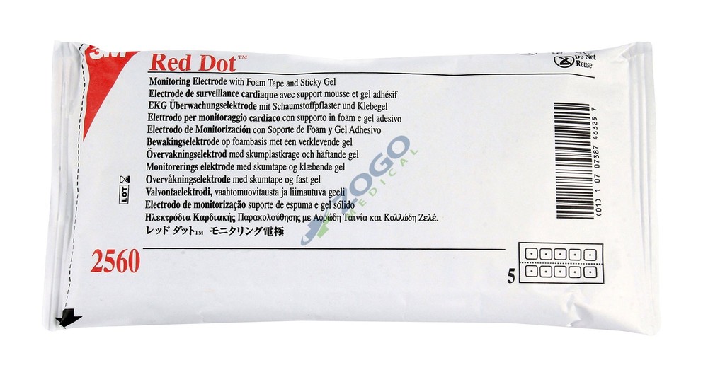 3M 2560 Red Dot Monitoring ECG Electrodes – Pack of 50