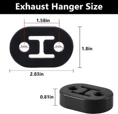 Universal Fit Exhaust Rubber Hanger Mount with 2 Holes, 0.47 Color: black-2PCS