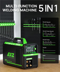 AIXZ 200A AC DC Alu TIG Welder with Foot Pedal,5in1 HF Pulse TIG Welding Machine