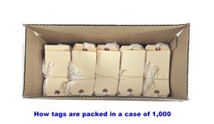 1000- 5 3/4″ x 2 7/8″ Size 7 Manila Inventory Shipping Hang Tags with String