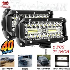 2x 7Inch 40000ML LED Work Light Bar Flood Spot Pod Offroad Fog Driving ATV Truck
