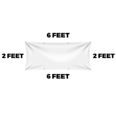 VictoryStore 2×6 Feet Blank Banner – 10oz Blank Vinyl Banner with Grommets