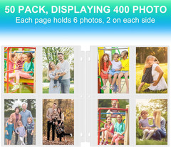 25 Pack 3.5 X 5 Photo Sleeves for 3 Ring Binder(200 Pictures), Seed Storage Orga