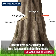 6 Pack Tree Felling Wedges with Spikes for Safe Tree Cutting – 2 Each of 10″, 8″
