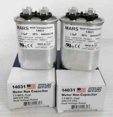 Mars 14031 Motor Run Capacitor 7.5MFD Oval 440/370VAC Dual Voltage Rated (2)