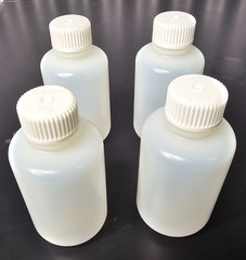 (4) NALGENE™ 4oz 125mL NARROW-MOUTH HDPE PACKAGING BOTTLES 342089-0004