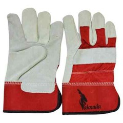 Cow Split Leather Safety Work Gloves Safety Red – Single Palm – Large