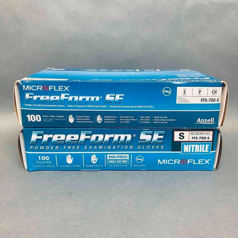 Microflex FreeForm SE Nitrile Gloves Small 2 Boxes of 100 Gloves Each