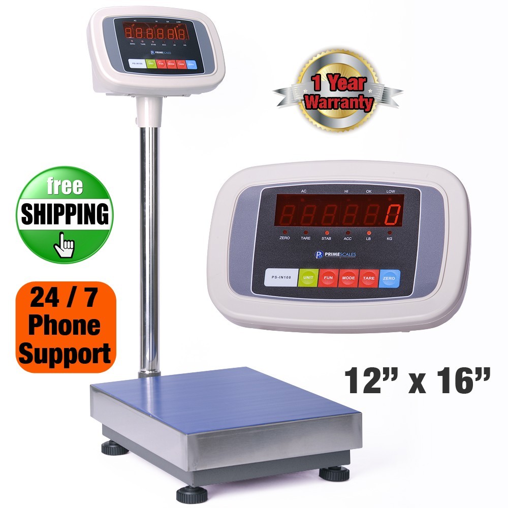 500 lb Digital Bench Scale 12″x16″ Platform Industrial Shipping Receiving Scale