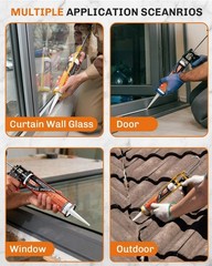 100% Waterproof Gray Silicone Caulk Sealant Adhesive for RV, Kitchen, Bathroom,