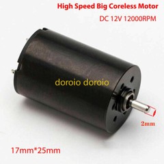 High Speed 2mm shaft DIY Tattoo Machine 1725 Mini 17mm Big Coreless Motor DC 12