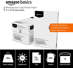 Multipurpose Copy Printer Paper, 20 Lb, 11 X 17 Inches, 5 Reams (2,500 Sheets),