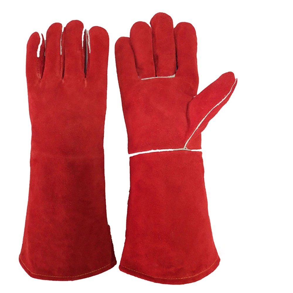 Premium Leather Welding Gloves Heat Resistant Safety Work Heavy Duty Large