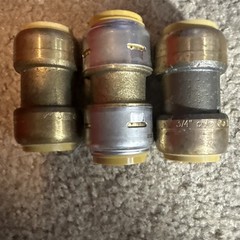 (3)SharkBite Push-To-Connect Brass Coupling 3/4″ x 3/4″ Plumbing Fittings