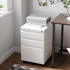 Metal Office Rollin Filing Cabinet Deep Drawers File Storage Cabinet on Wheels