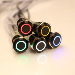 Metal Black Push Button Momentary Switch 4 Pin 12mm Waterproof Led Light 12V