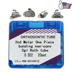 20sets Dental Orthodontic Buccal Tubes Molar Tube MBT Roth 022 1st 2nd Bondable