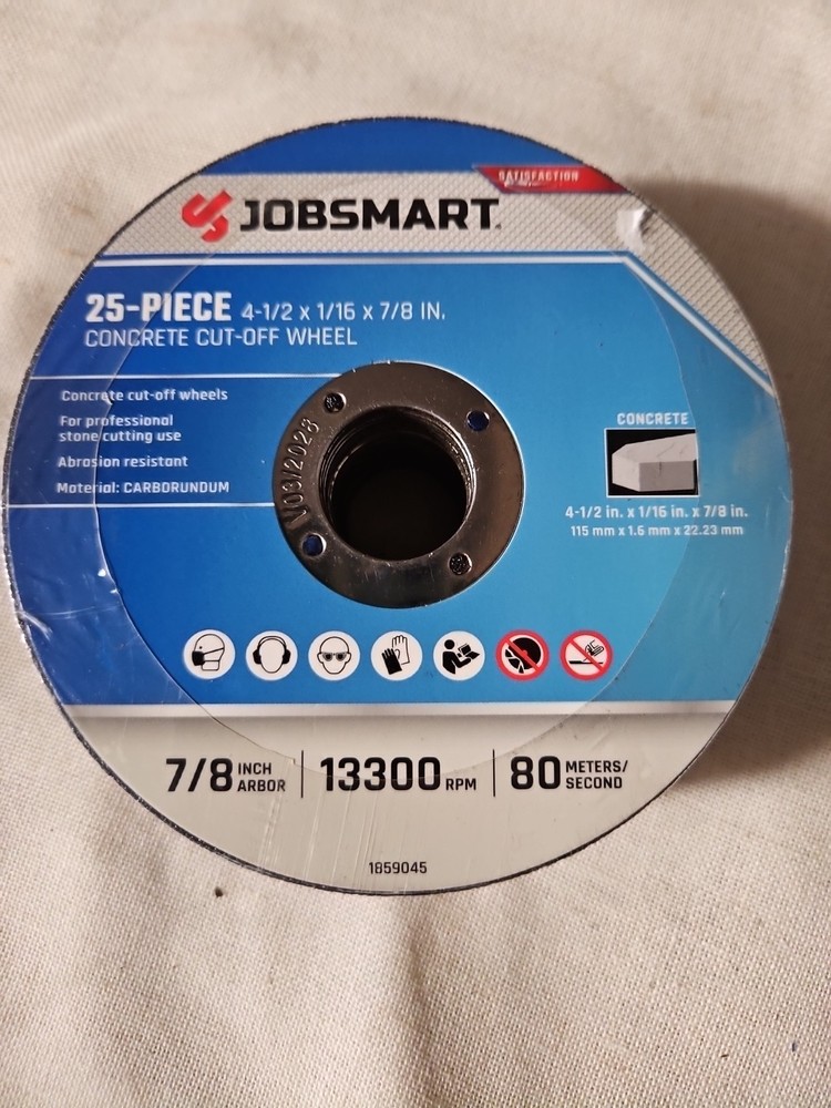 25 Pieces Jobsmart Concrete Cutt Off Wheels 4/2×1/16×7/8 Inch
