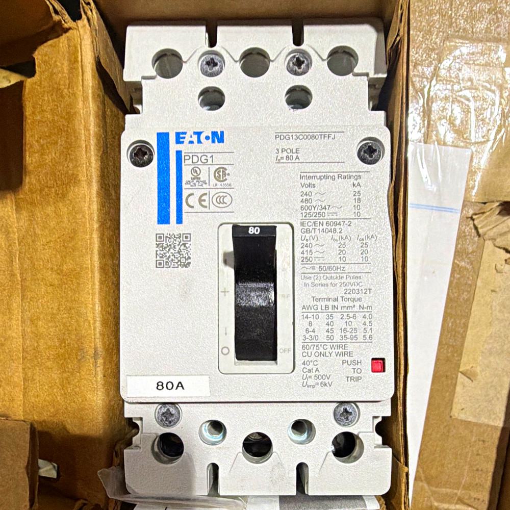 Eaton PDG1 PDG13C0080TFFJ Industrial Circuit Breaker 80A 3-Pole 415VAC