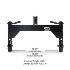 Titan Attachments 3 Point Quick Hitch Adaption to Category 2 Tractors, 4000 LB