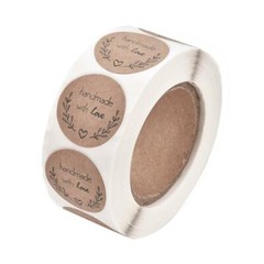 Handmade with love labels stickers 500 ea per roll Great for Ebay Orders