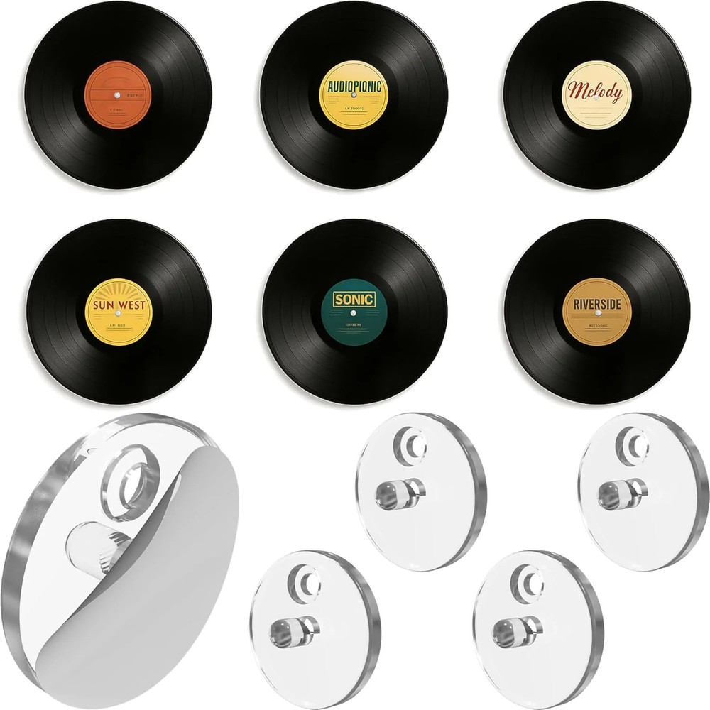 Modern JP Adhesive Vinyl Wall Mount for Discs (4-Pack) – Strong Hold Record Hold