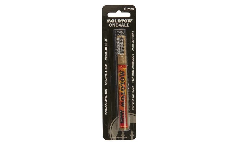 ONE4ALL Acrylic Paint Marker, 2mm, Metallic Gold, Blister Carded, 1 Each (127…