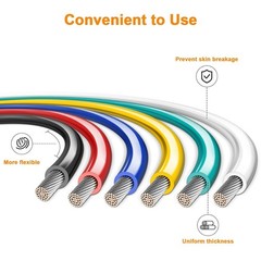 VIABRICO 16 Gauge Wire 600FT, 16 AWG Auto 100ft Each Spool, 6 Colors Copper C…