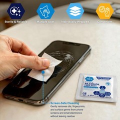 MED PRIDE Sterile Alcohol Prep Pads, 70% 200 Count (Pack of 1), White