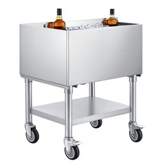 Uimoso 65.1Qt Commercial Ice Bin 24 x 19in Underbar Ice Storage with Sliding Lid