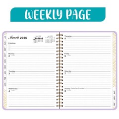 Jul 2025 -Jun 2026 Daily Planner, Spiral Notebook, Appointment Book, Calendar Pl