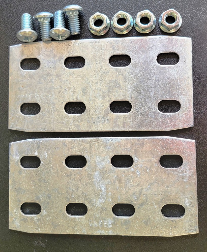 1 Set GS METALS PRSPST4 8 Slot Hole Splice Plate 4″ Flat Galvanized 6″x3″x1/8″