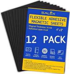 Magnetic Sheets with Adhesive Backing for Crafts, DIY 12 Pack. Strong Craft M…