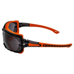 Birdz Eyewear Gasket Safety Padded Motorcycle Riding Glasses Orange w/Smoke Lens