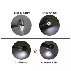 Dental Shadowless High Speed LED Handpiece 5 Water Spray Push Button Fit KAVO CE
