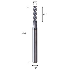 5 PCS 1/32″ 4 Flute 1-1/2″ Overall Length Carbide End Mill – AlTiN Coated USA