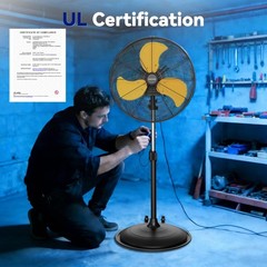 20 Inch Industrial Pedestal Fan, 5000 CFM High Velocity Air Circulator, 3-Spe…