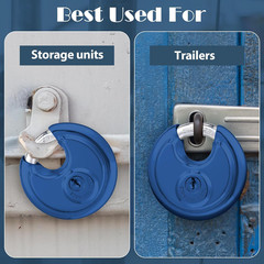 16 Pack Padlocks Keyed Alike, Stainless Steel 2-3/4 Wide, 3/8 Shackle Disc Locks