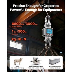 Uimoso Digital Crane Scale 6600 lbs/3000 kg Industrial Heavy-Duty Hanging Scale