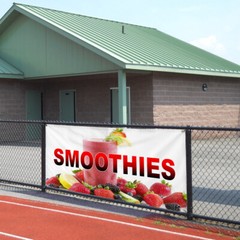 Vinyl Banner Multiple Sizes Smoothies with Background Restaurant & Food Outdoor