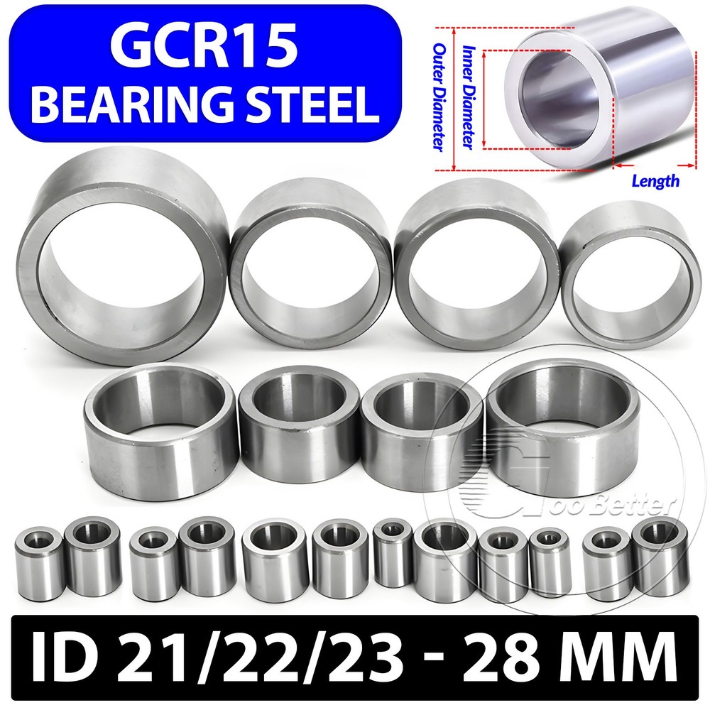 Bearing Steel Sleeve Bushing ID 21/22/23 – 28 mm Wear-Resistant Standoff Spacers
