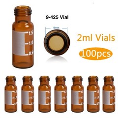 50000x 2ml 9mm HPLC Vials Clear Autosampler Borosilicate Sample Graduation 9-425