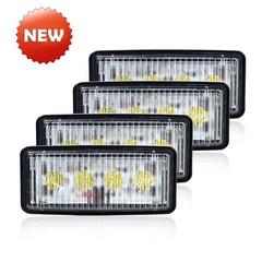 4pcs White 6000K LED Upper Cab Light Lamp For Deere 6200, 6300, 6400, 6500
