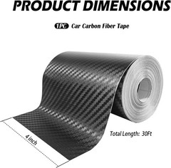 30Ft X 4 Inch Carbon Fiber Wrap for Cars,Stylish Carbon Fiber Tape for Decoratin