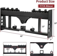 Skid Steer Pallet Fork Frame W/ Receiver Hitch & Spear Sleeves for Bobcat 3000lb